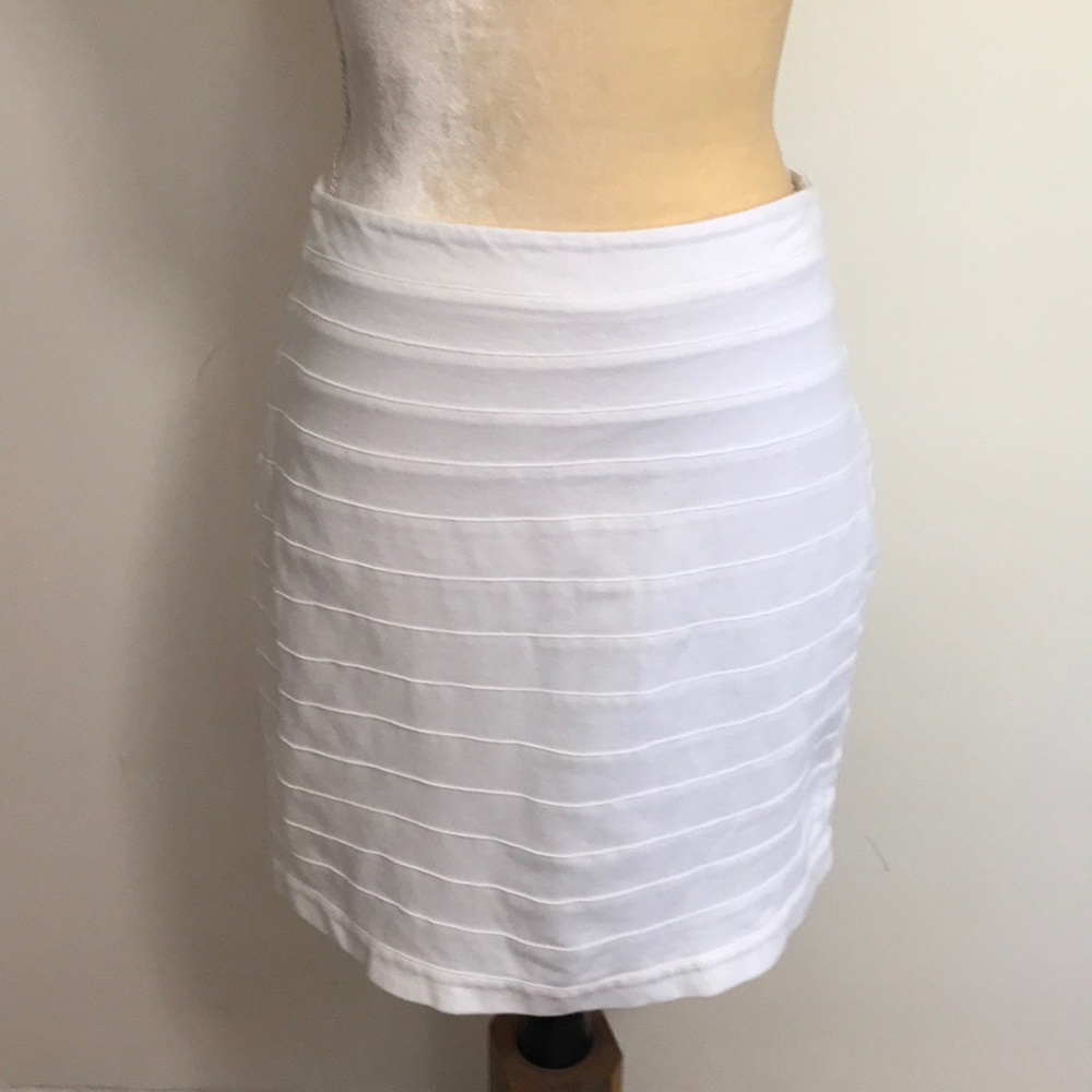 Express Stretchy White Rayon Skirt